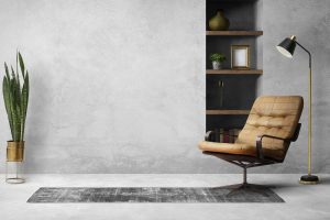 Moderne loft huiskantoor met professioneel gerepareerde houten vloer, demonstreert kwaliteit van specialistische vloer repara